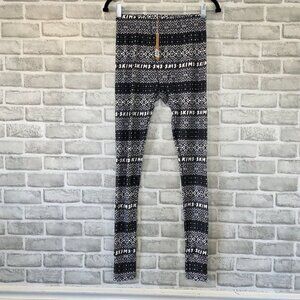 SKIMS Plush Pointelle Loungewear Leggings Pants Onyx Fair Isle NEW Cozy Soft S
